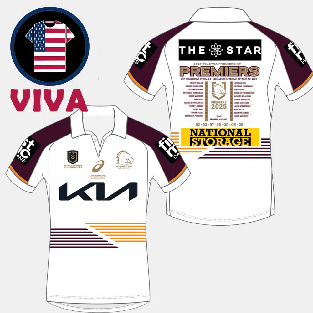 Brisbane Broncos National Rugby League NRL Premiers Champions 2025 Polo Shirt Brisbane Broncos National Rugby League NRL Premiers Champions 2025 Polo Shirt