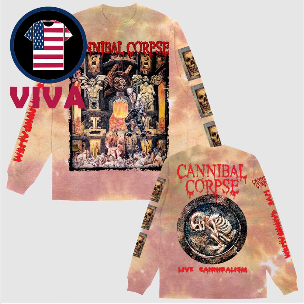 Cannibal Corpse Live Cannibalism 25th Anniversary All Over Print Long SleeveUnisex T-Shirt Cannibal Corpse Live Cannibalism 25th Anniversary All Over Print Long SleeveUnisex T-Shirt