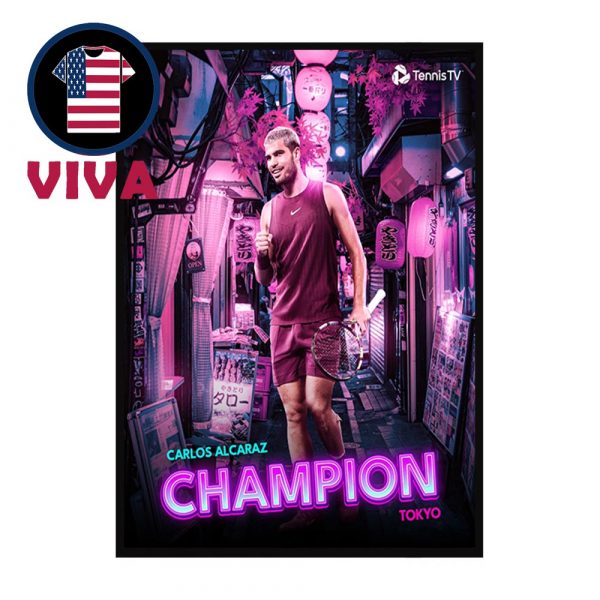 Carlos Alcaraz Tokyo Open Champions 2025 Home Decor Poster Canvas