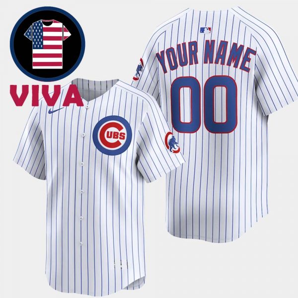 Chicago Cubs White Home Limited Nike MLB Custom Jersey