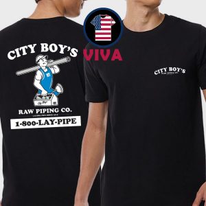City Boys Hoodville Raw Piping Co Two Sided T-Shirt