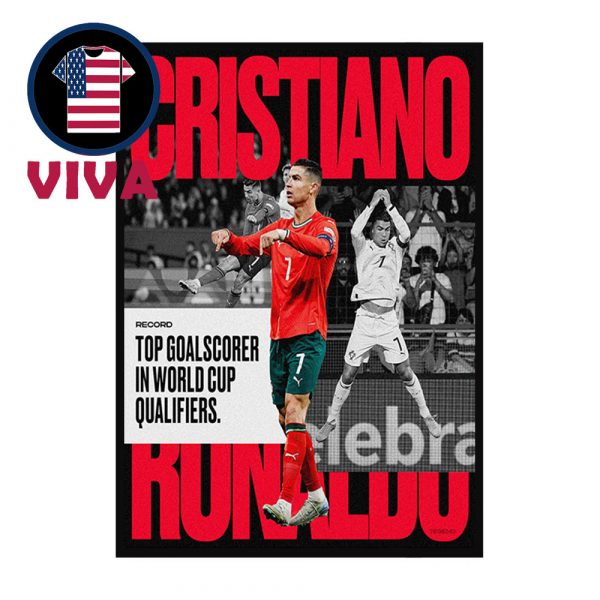 Cristiano Ronaldo Top Goal Scorer In World Cup Qualifiers 2025 Home Decor Poster Canvas