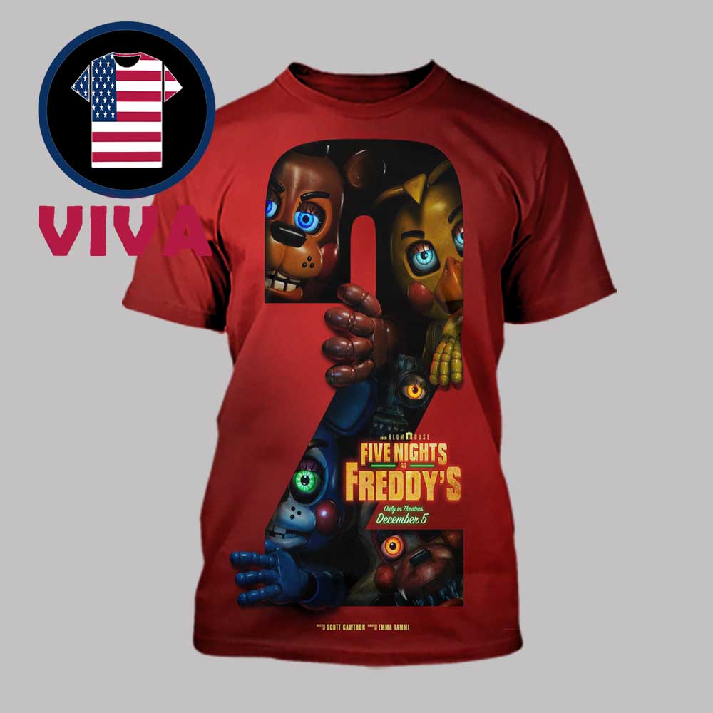 Five Nights at Freddy's 2 InTheaters December 5th 2025 All Over Print T-Shirt Five Nights at Freddy's 2 InTheaters December 5th 2025 All Over Print T-Shirt