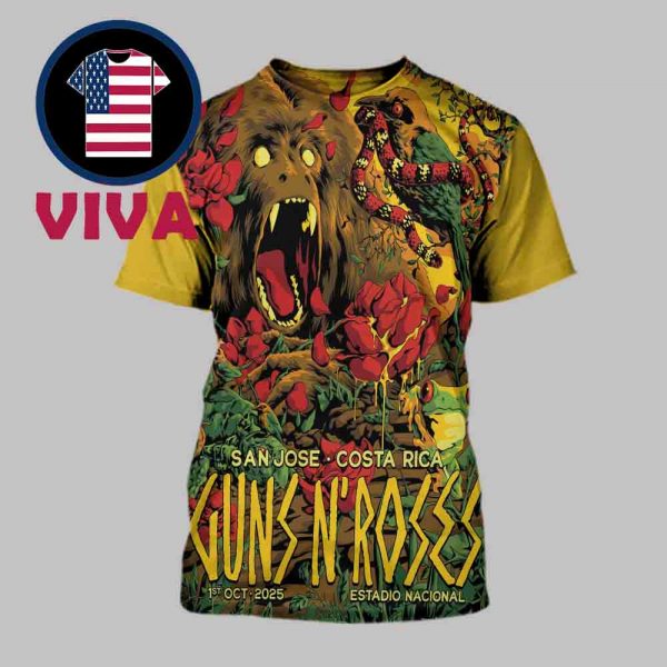 Guns N’ Roses Costa Rica 2025 San Jose Estadio Nacional October 1st All Over Print T-Shirt