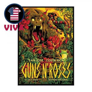 Guns N’ Roses Costa Rica 2025 San Jose Estadio Nacional October 1st Home Decor Poster Canvas