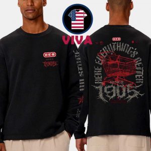 HEB x Connor Dwyer 2025 Metal Tee Health Alliance For Austin Musicians All Over Print Shirt Long Sleeve Sweater