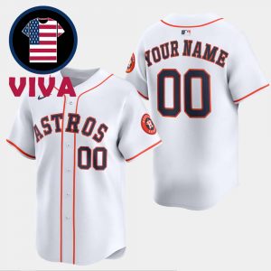 Houston Astros White Home Limited MLB Nike Custom Jersey