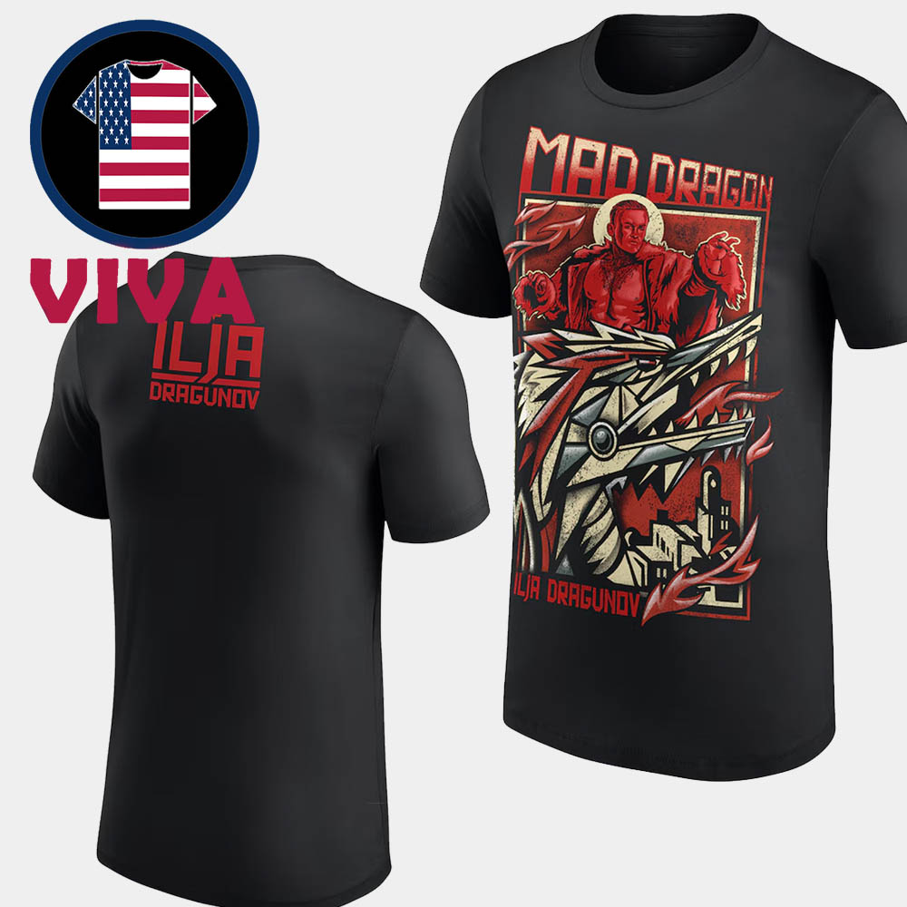 Ilja Dragunov Moscow Maestro Mad Dragon WWE Two Sided T-Shirt Ilja Dragunov Moscow Maestro Mad Dragon WWE Two Sided T-Shirt