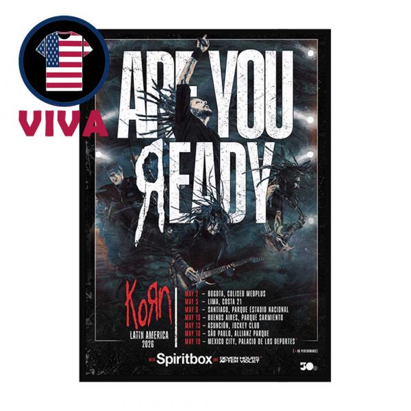 Korn Latin America Tour 2026 Are You Ready Tour Dates Home Decor Poster Canvas