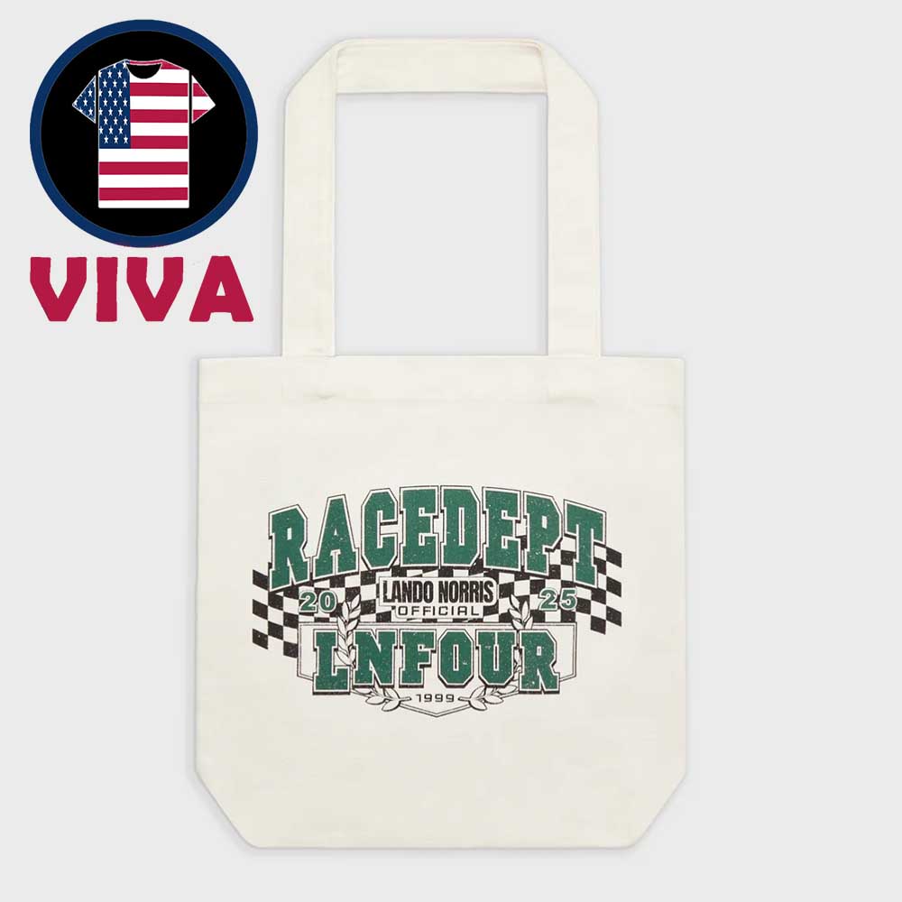 Lando Norris LN Four Race Dept Flag Tote Bag Lando Norris LN Four Race Dept Flag Tote Bag