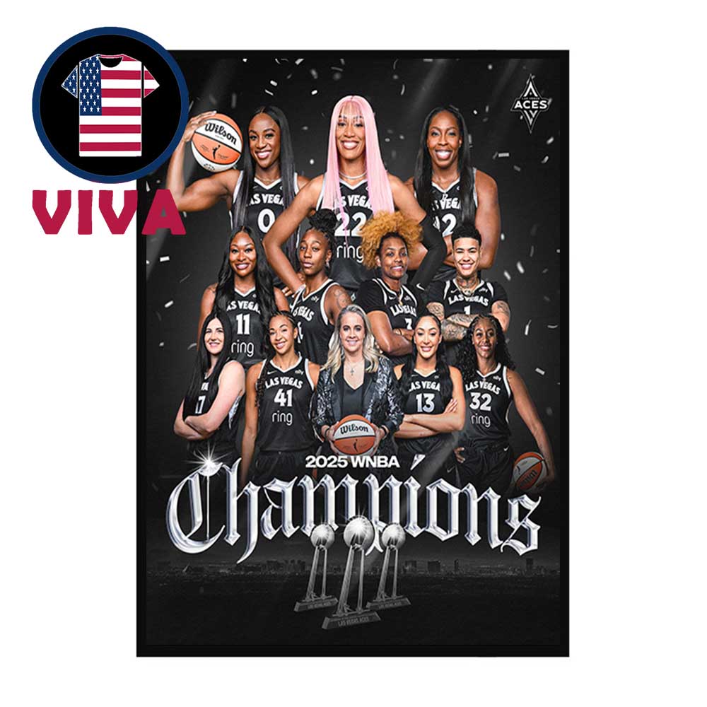 Las Vegas Aces 2025 WNBA Champions Home Decor Poster Canvas Las Vegas Aces 2025 WNBA Champions Home Decor Poster Canvas
