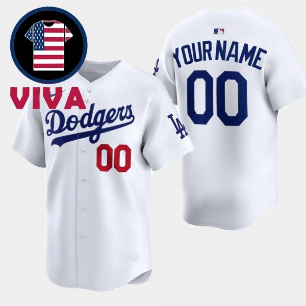 Los Angeles Dodgers White Home Limited Nike MLB Custom Jersey