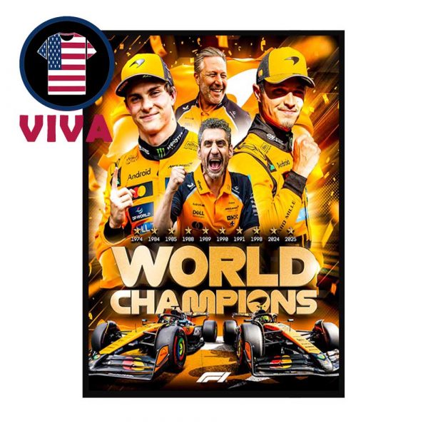 McLaren F1 Team 2025 Constructors Champions Home Decor Poster Canvas