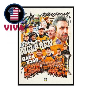 McLaren F1 Team Constructors Champions 2025 Back To Back Home Decor Poster Canvas