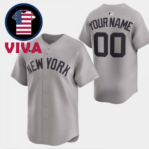 New York Yankees Gray Away Limited Nike MLB Custom Jersey