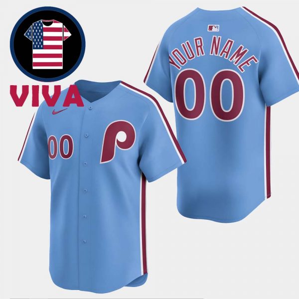 Philadelphia Phillies Light Blue Alternate Limited Nike MLB Custom Jersey