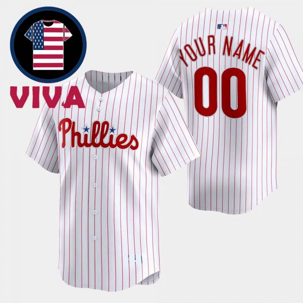 Philadelphia Phillies White Home Limited Nike MLB Custom Jersey