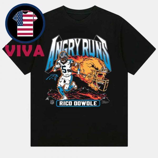 Rico Dowdle Angry Runs Carolina Panthers NFL Player Graphic Unisex T-Shirt