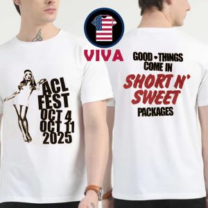 Sabrina Carpenter Austin City Limits ACL Festival 2025 Short N Sweet Packages Two Sided T-Shirt