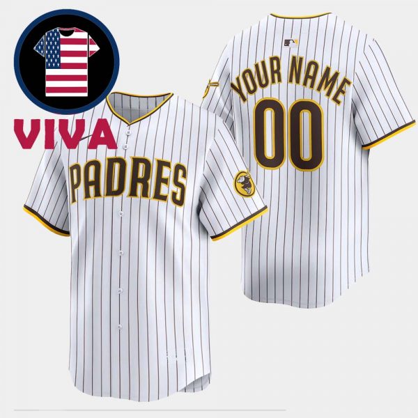 San Diego Padres Nike White Home Limited Custom Jersey