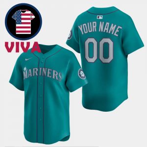 Seattle Mariners Nike Teal Alternate Limited Custom Jersey