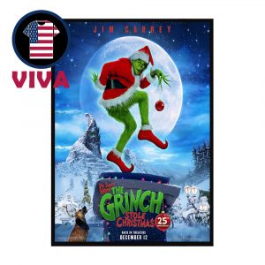 The Grinch Stole Christmas 2025 Back In Theaters December 12th 25th Anniversary Home Decor Poster Canvas