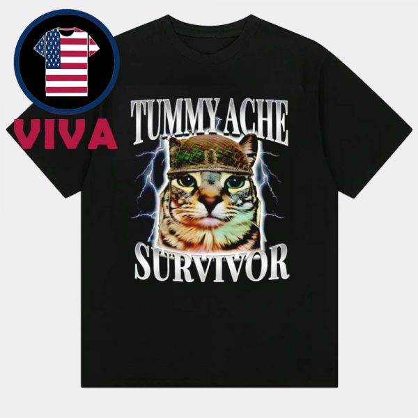 Tummy Ache Survivor Cat Unisex T-Shirt