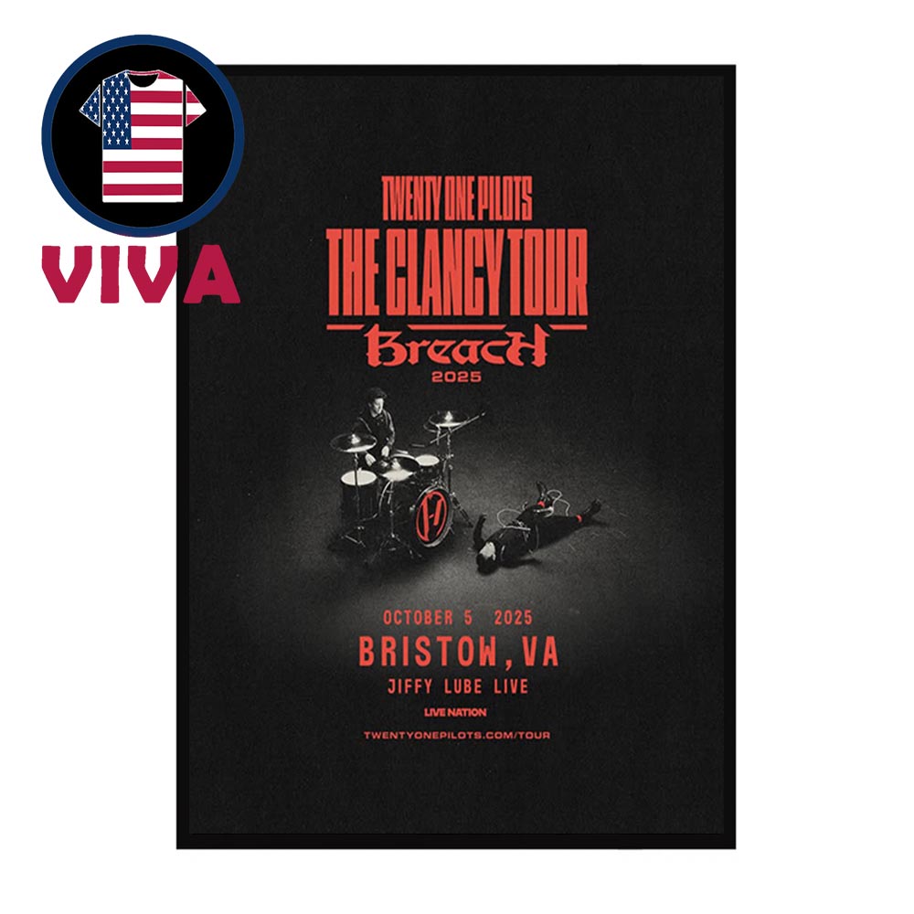 Twenty One Pilots Britow PA 2025 Jiffy Lube Live Breach The Clancy Tour Home Decor Poster Canvas Twenty One Pilots Britow PA 2025 Jiffy Lube Live Breach The Clancy Tour Home Decor Poster Canvas