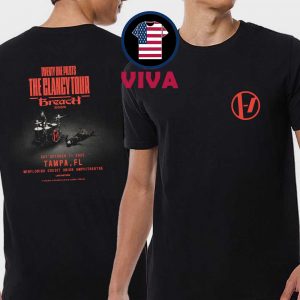 Twenty One Pilots Tampa FL 2025 MIDFLORIDA Credit Union Amphitheatre Breach The Clancy Tour Two Sided T-Shirt