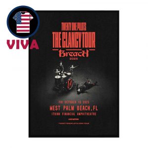 Twenty One Pilots West Palm Beach FL 2025 Ithink Financial Amphitheatre Breach The Clancy Tour Home Decor Poster Canvas