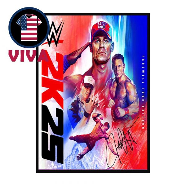WWE 2K25 John Cena Farewell Tour 2025 Art Cover Home Decor Poster Canvas