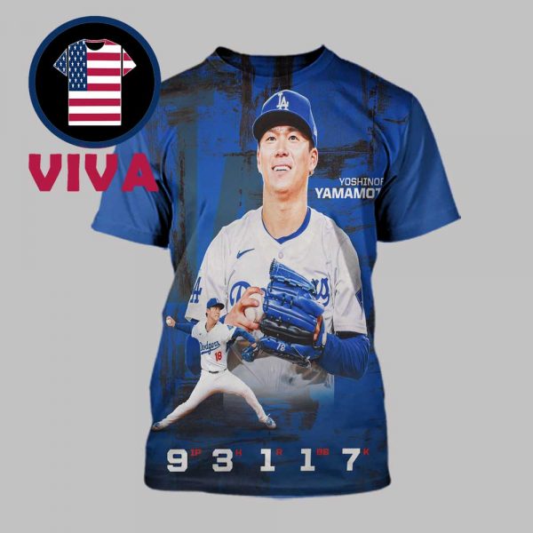 Yoshinobu Yamamoto Pitches Complete Game Throws The First Dodgers MLB 2025 All Over Print T-Shirt