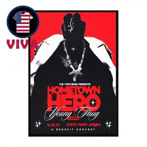 Young Thug State Farm Arena Atlanta 2025 Home Town Hero December 16th Home Decor Poster Canvas