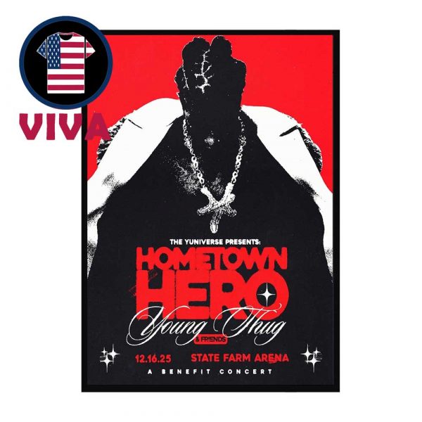 Young Thug State Farm Arena Atlanta 2025 Home Town Hero December 16th Home Decor Poster Canvas