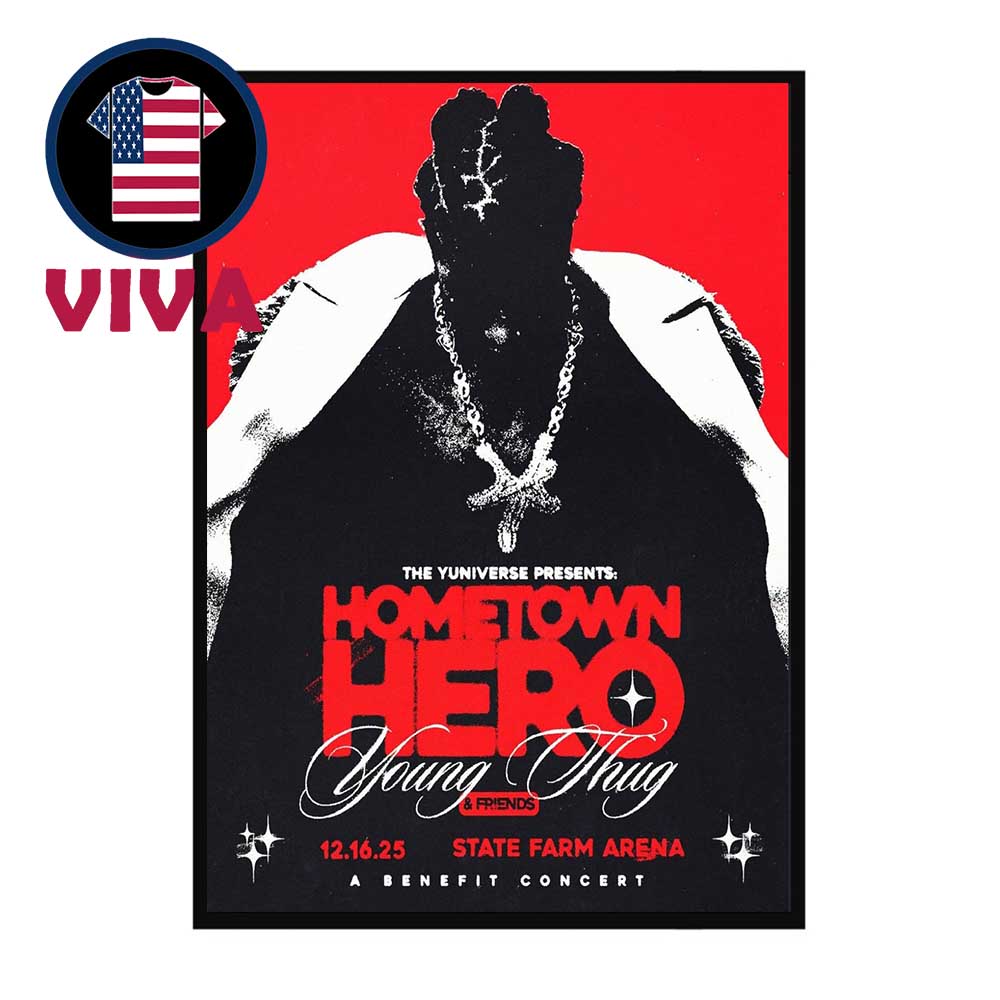 Young Thug State Farm Arena Atlanta 2025 Home Town Hero December 16th Home Decor Poster Canvas Young Thug State Farm Arena Atlanta 2025 Home Town Hero December 16th Home Decor Poster Canvas