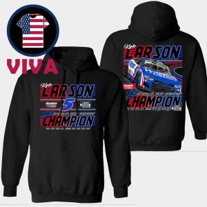 Kyle Larson 2025 Two Time NASCAR Cup Champions Car Two Sided Hoodie