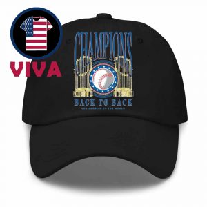 Los Angeles Dodgers 2025 MLB World Series Champions Back To Back Trophies Classic Hat Cap Snapback