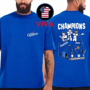 Los Angeles Dodgers 2025 MLB World Series Champions Car Two Sided T-Shirt Hoodie
