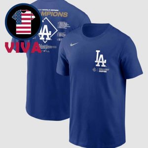 Los Angeles Dodgers 2025 World Series Champions Roster Two Sided T-Shirt