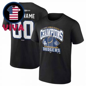 Los Angeles Dodgers 2025 World Series Champions Custom Name And Number Two Sided T-Shirt