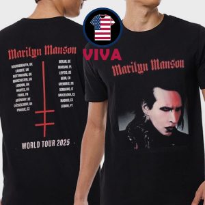 Marilyn Manson World Tour Dates 2025 EU UK Two Sided T-Shirt