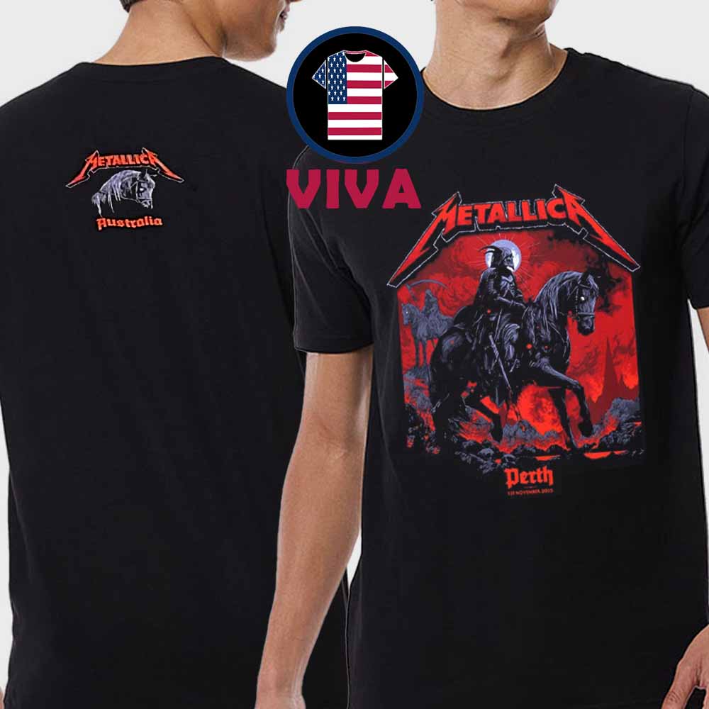 Metallica Perth 2025 Optus Stadium On November 1st Two Sided T-Shirt Metallica Perth 2025 Optus Stadium On November 1st Two Sided T-Shirt