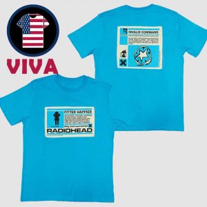 Radiohead Fitter Happier Cyan Two Sided T-Shirt