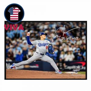 Yoshinobu Yamamoto MVP 2025 World Series Champions Los Angeles Dodgers MLB Signature Home Decor Poster Canvas