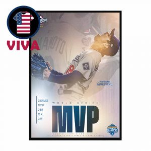 Yoshinobu Yamamoto MVP World Series Champions 2025 MLB Home Decor Poster Canvas